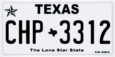 TX license plate CHP3312