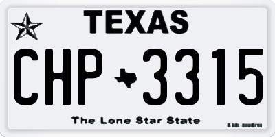 TX license plate CHP3315