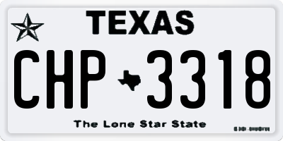 TX license plate CHP3318