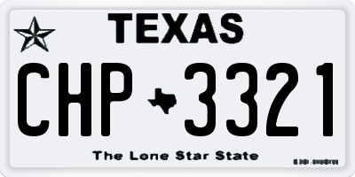 TX license plate CHP3321
