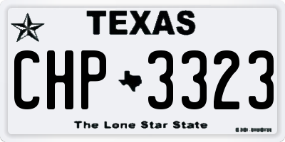 TX license plate CHP3323