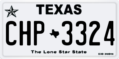 TX license plate CHP3324