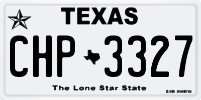 TX license plate CHP3327