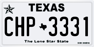 TX license plate CHP3331