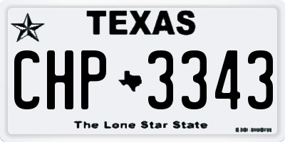 TX license plate CHP3343