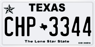 TX license plate CHP3344