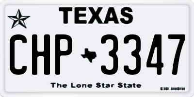 TX license plate CHP3347