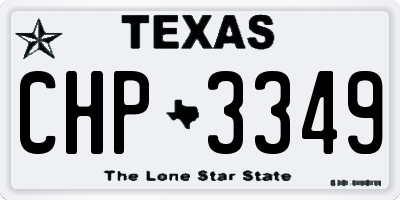 TX license plate CHP3349