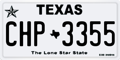 TX license plate CHP3355