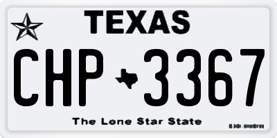 TX license plate CHP3367