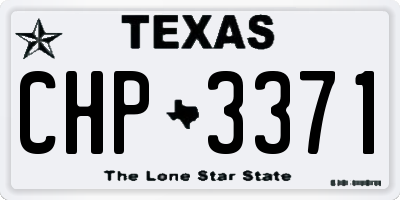 TX license plate CHP3371