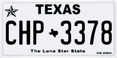 TX license plate CHP3378
