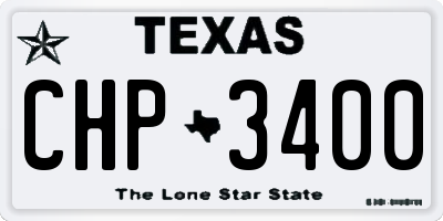 TX license plate CHP3400