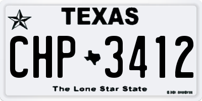 TX license plate CHP3412