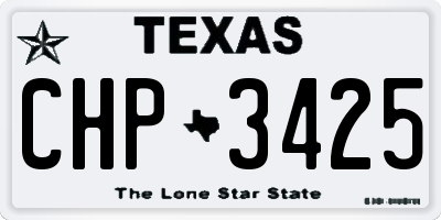 TX license plate CHP3425