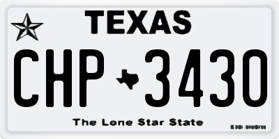 TX license plate CHP3430