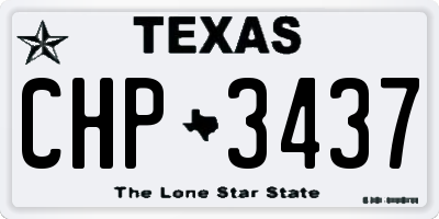 TX license plate CHP3437