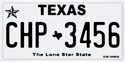 TX license plate CHP3456
