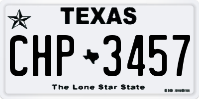 TX license plate CHP3457