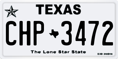 TX license plate CHP3472