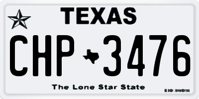 TX license plate CHP3476