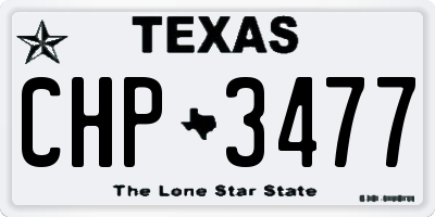 TX license plate CHP3477