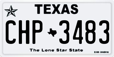 TX license plate CHP3483