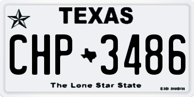 TX license plate CHP3486