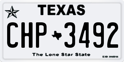 TX license plate CHP3492