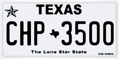 TX license plate CHP3500