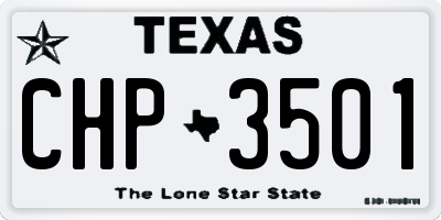 TX license plate CHP3501