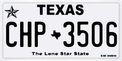 TX license plate CHP3506