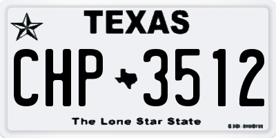 TX license plate CHP3512