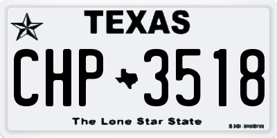 TX license plate CHP3518