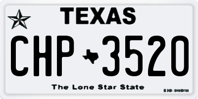 TX license plate CHP3520