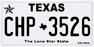 TX license plate CHP3526