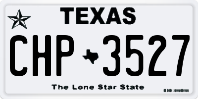 TX license plate CHP3527