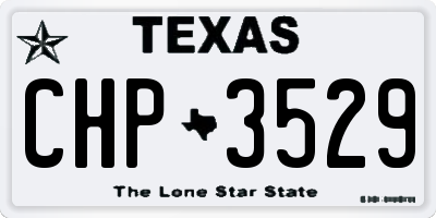 TX license plate CHP3529