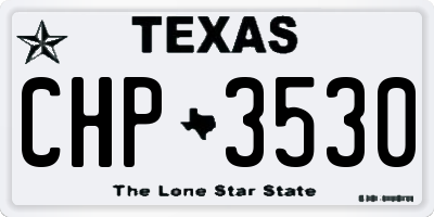 TX license plate CHP3530