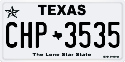 TX license plate CHP3535