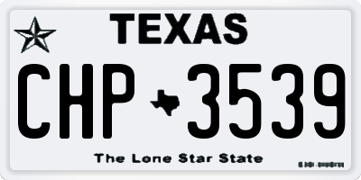 TX license plate CHP3539