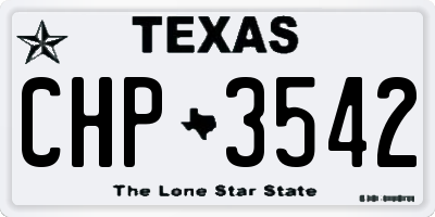 TX license plate CHP3542