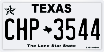 TX license plate CHP3544