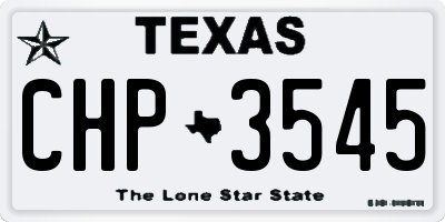 TX license plate CHP3545