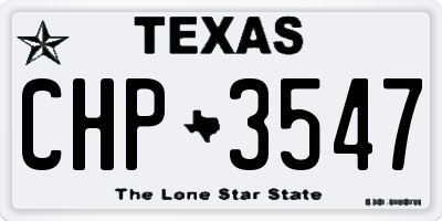 TX license plate CHP3547