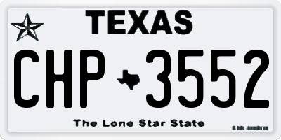 TX license plate CHP3552