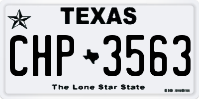 TX license plate CHP3563