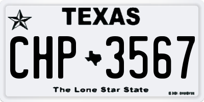 TX license plate CHP3567