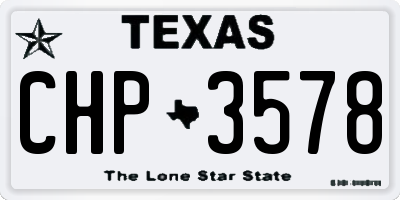 TX license plate CHP3578
