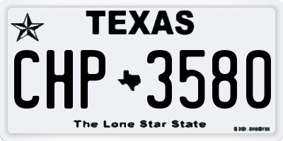 TX license plate CHP3580